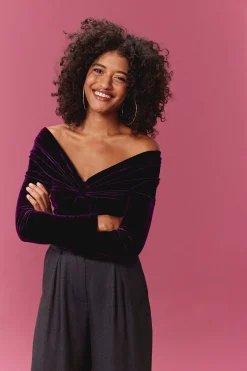 Bodys<Make My Lemonade BODY BEATRICE VELOURS PURPLE