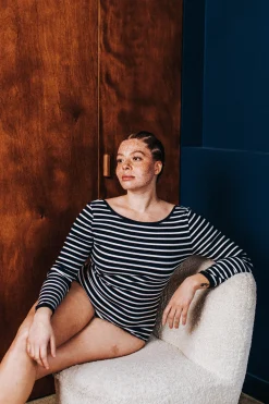 Bodys<Make My Lemonade BODY HUGO RAYURES NAVY