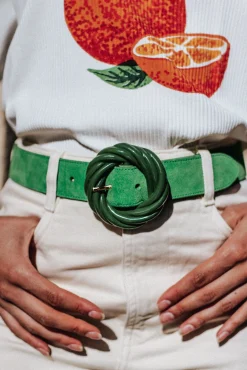 Ceintures<Make My Lemonade CEINTURE TORSADE SUEDE GREEN