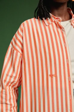 Tops & T-Shirts<Make My Lemonade CHEMISE OMER ORANGE STRIPE