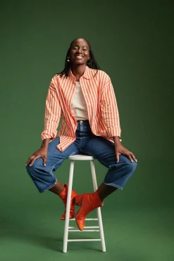 Tops & T-Shirts<Make My Lemonade CHEMISE OMER ORANGE STRIPE