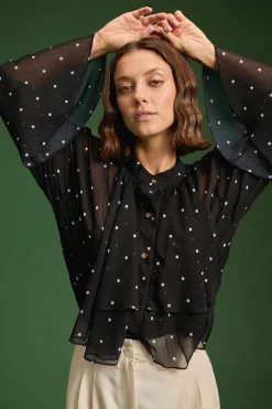 Tops & T-Shirts<Make My Lemonade CHEMISE RAQUEL BLACK POLKA