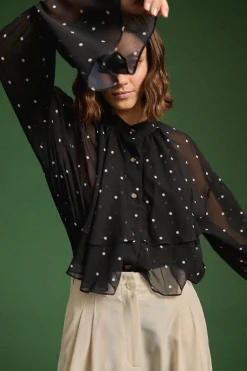 Tops & T-Shirts<Make My Lemonade CHEMISE RAQUEL BLACK POLKA