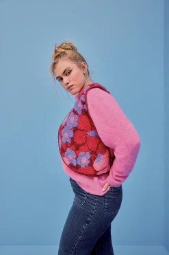 Vestes & Manteaux|Sweats & Mailles<Make My Lemonade GILET RAVEL FLEURS 70'S PURPLE