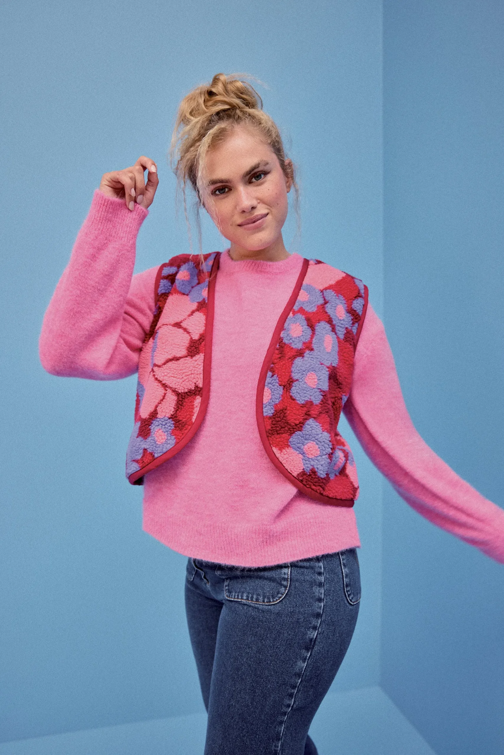 Vestes & Manteaux|Sweats & Mailles<Make My Lemonade GILET RAVEL FLEURS 70'S PURPLE