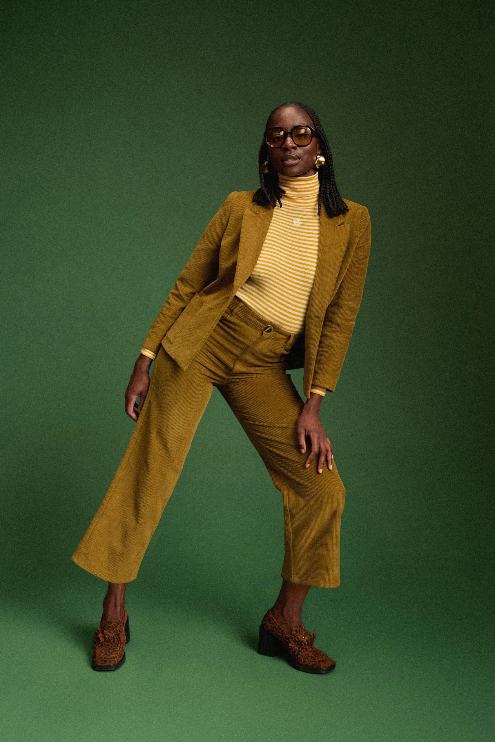 Pantalons<Make My Lemonade PANTALON NELSON VELOURS KAKI