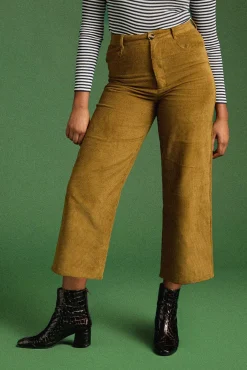 Pantalons<Make My Lemonade PANTALON NELSON VELOURS KAKI