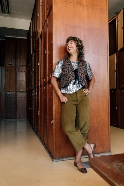 Pantalons<Make My Lemonade PANTALON NELSON VELOURS KAKI