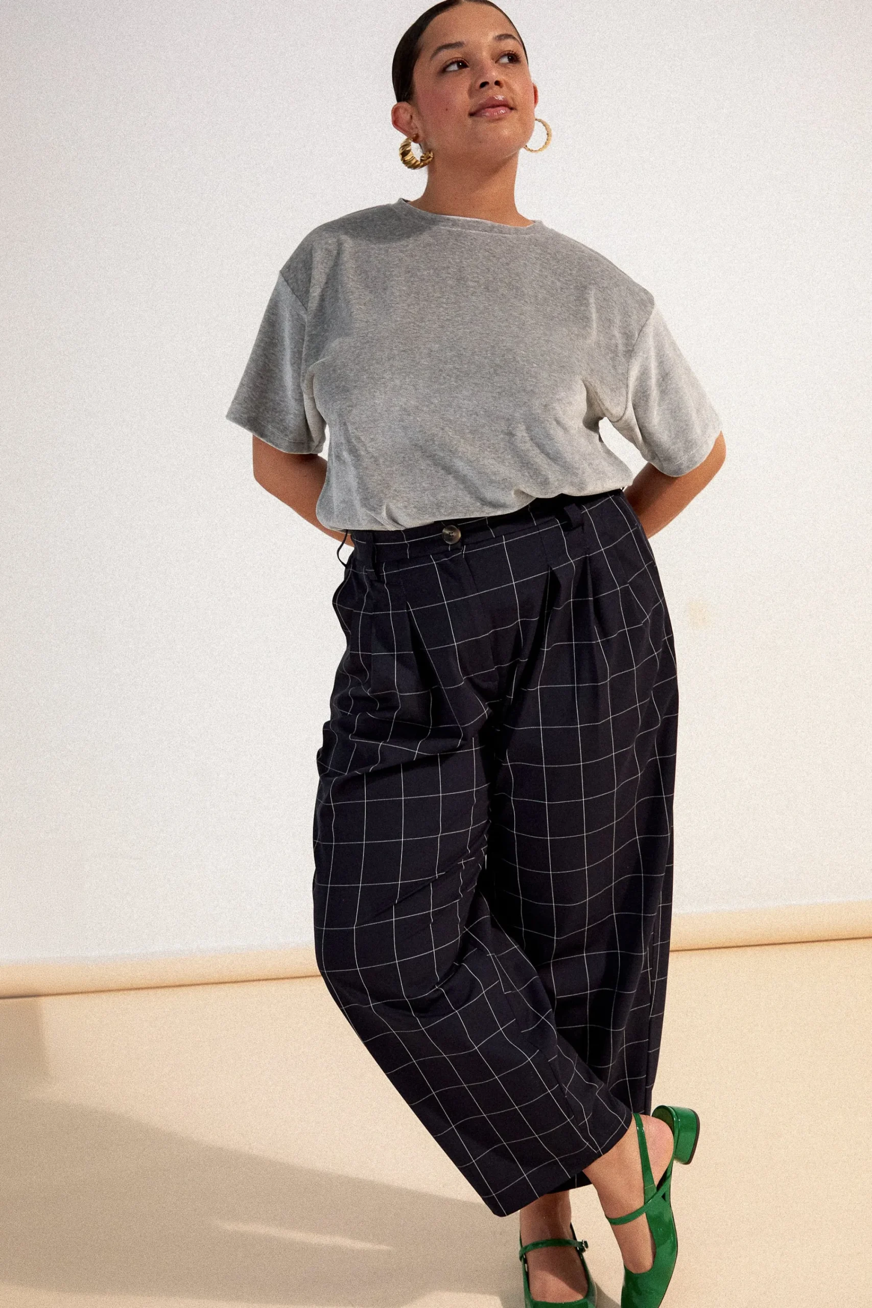 Pantalons<Make My Lemonade PANTALON NEW NOE CARREAUX NAVY