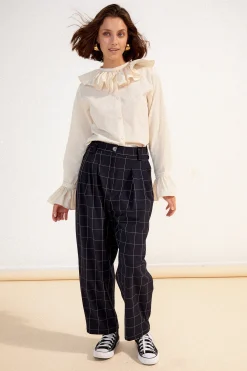 Pantalons<Make My Lemonade PANTALON NEW NOE CARREAUX NAVY