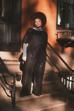 Pantalons<Make My Lemonade PANTALON SAM SEQUINS NOIRS