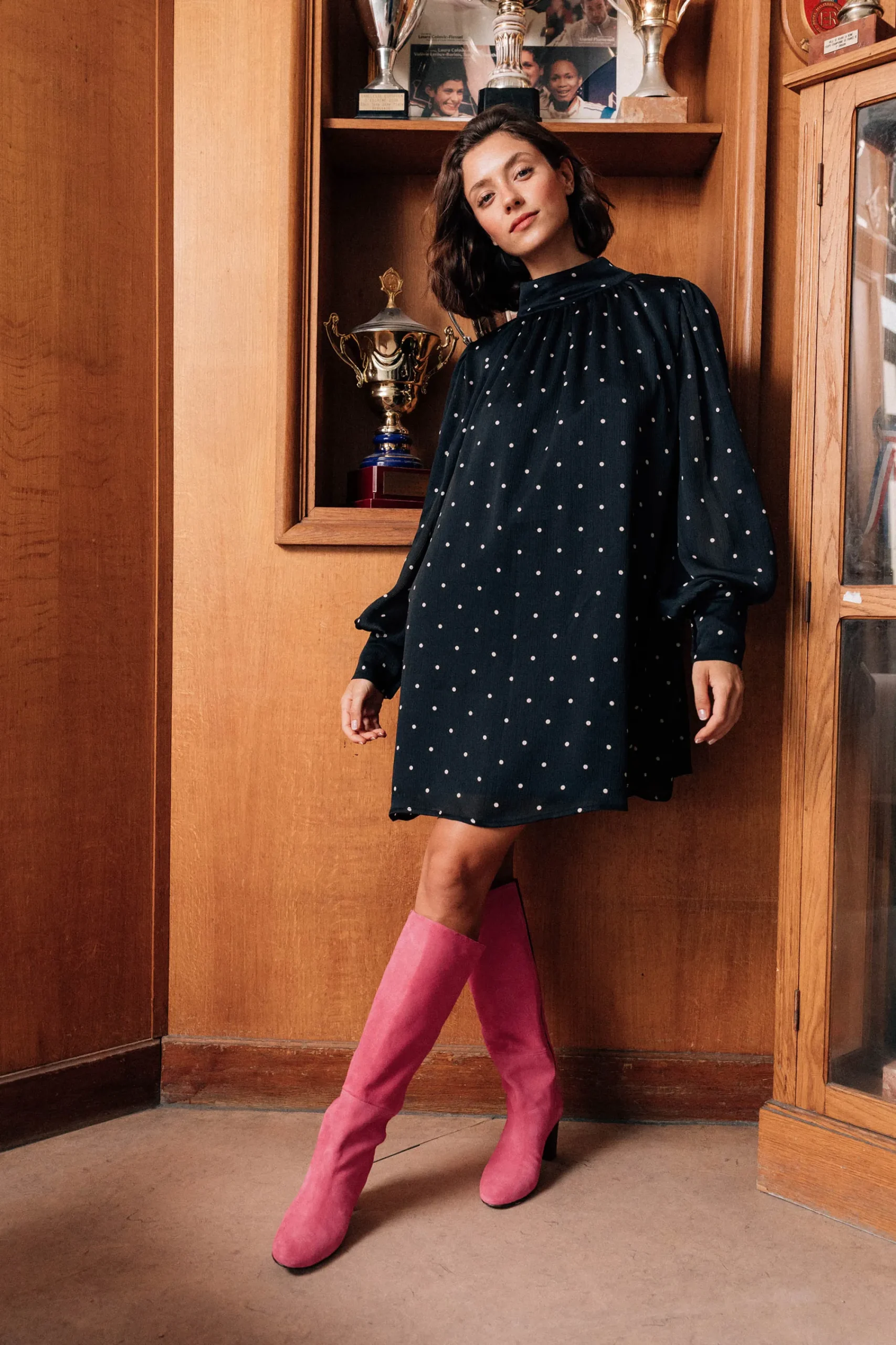 Robes & Combis<Make My Lemonade ROBE ROMINA BLACK POLKA