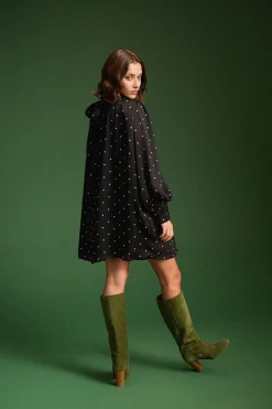 Robes & Combis<Make My Lemonade ROBE ROMINA BLACK POLKA