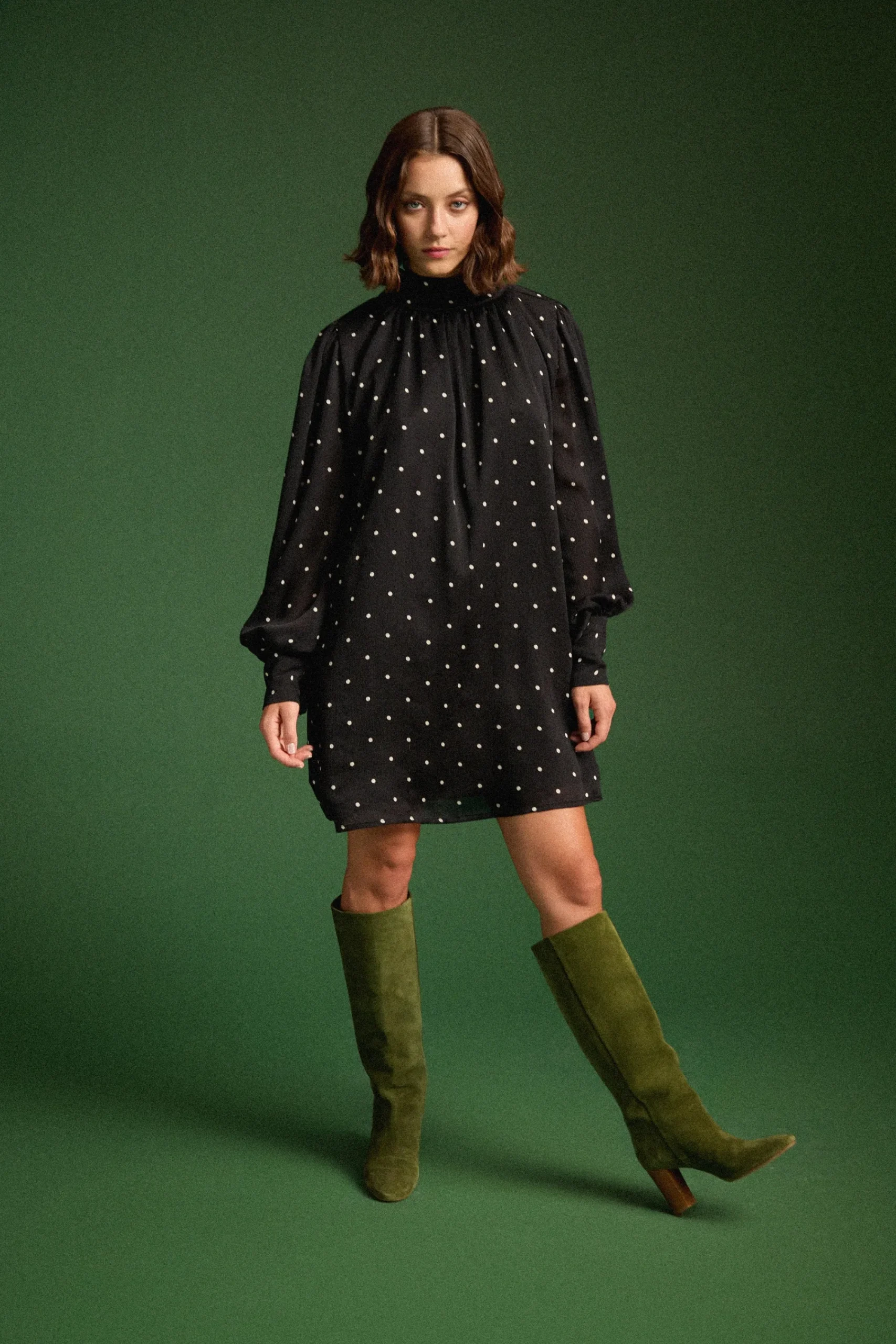 Robes & Combis<Make My Lemonade ROBE ROMINA BLACK POLKA