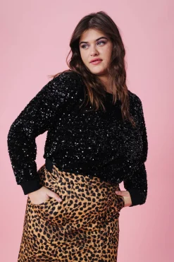 Sweats & Mailles<Make My Lemonade SWEAT HENRI SEQUINS NOIRS