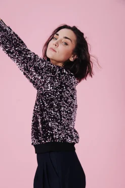 Sweats & Mailles<Make My Lemonade SWEAT HENRI SEQUINS ROSE
