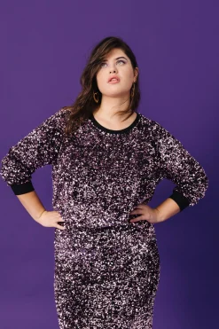 Sweats & Mailles<Make My Lemonade SWEAT HENRI SEQUINS ROSE