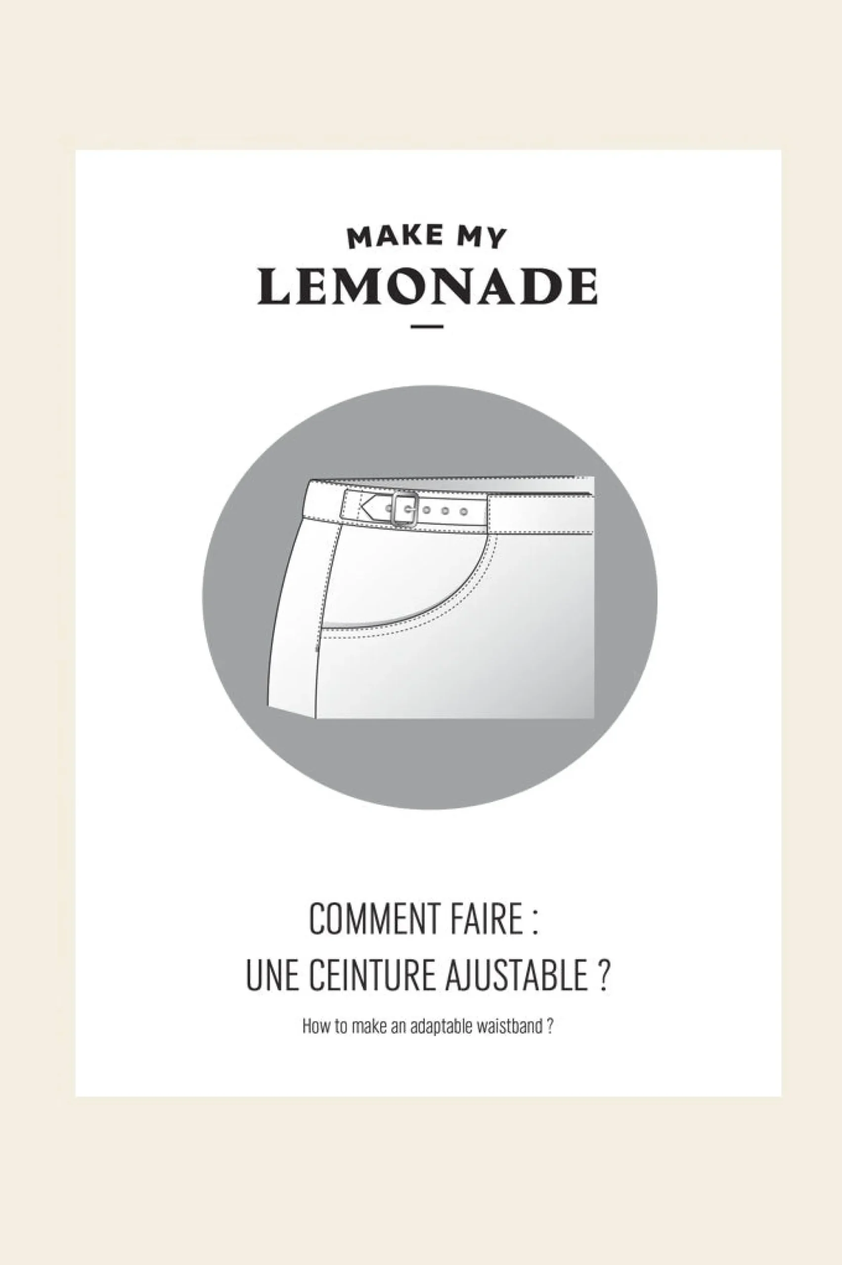 Patrons Pdf|Mercerie & Couture<Make My Lemonade TIPS : Comment faire une ceinture ajustable