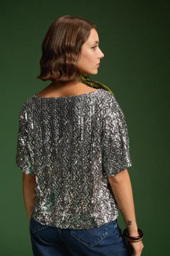 Tops & T-Shirts<Make My Lemonade TOP SONIA SEQUINS ARGENTE