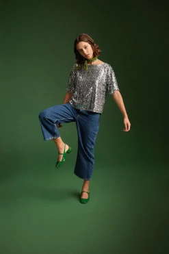 Tops & T-Shirts<Make My Lemonade TOP SONIA SEQUINS ARGENTE