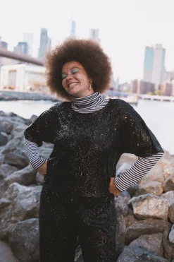 Tops & T-Shirts<Make My Lemonade TOP SONIA SEQUINS NOIRS