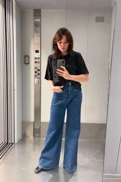 Tops & T-Shirts<Make My Lemonade TOP SONIA SEQUINS NOIRS